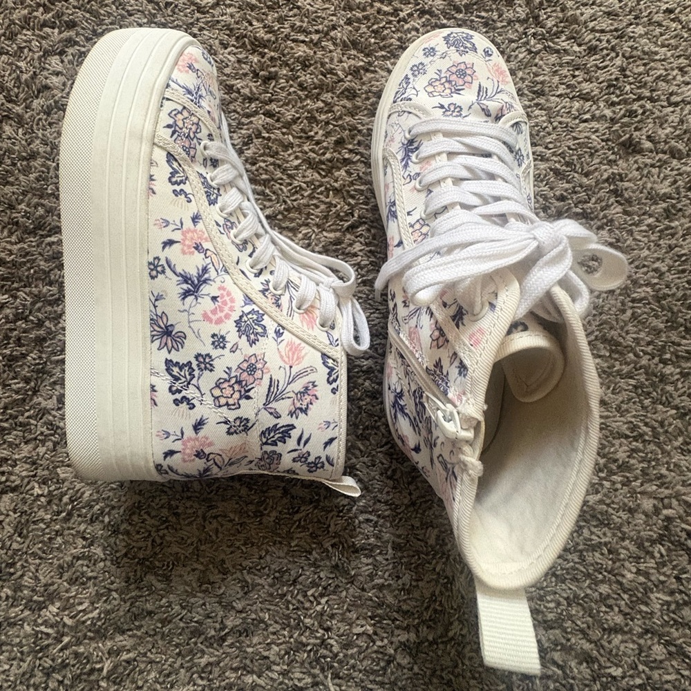 Floral Platform High-Top Sneakers